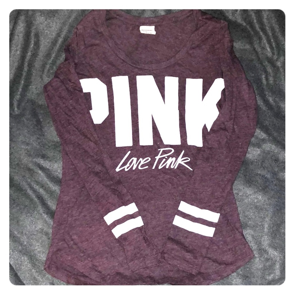 Maroon long sleeve pink shirt